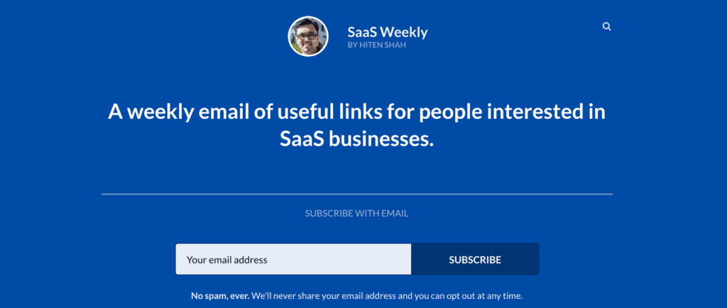 SaaS weekly newsletter