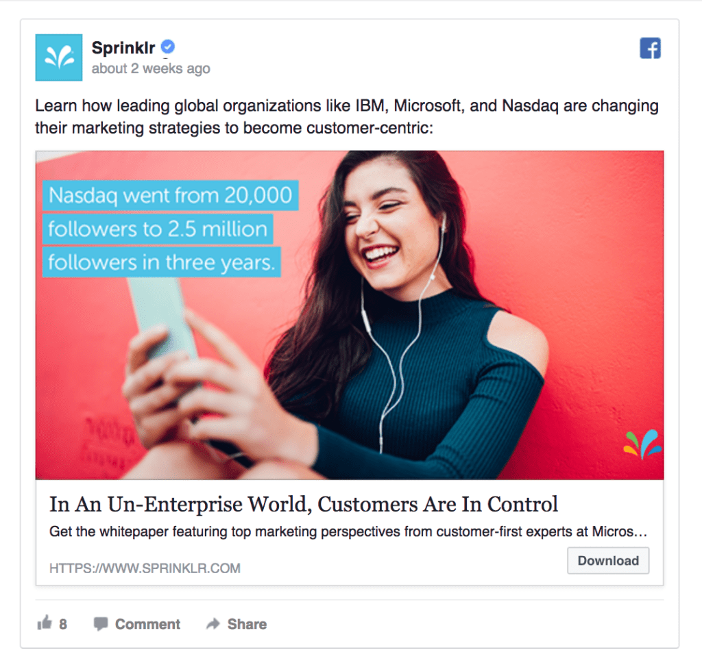 sprinklr facebook ad