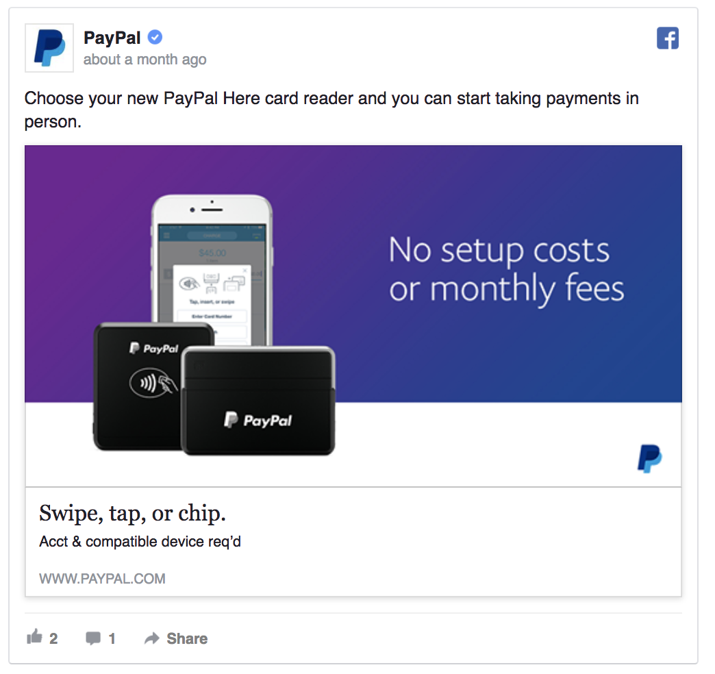 paypal facebook ad