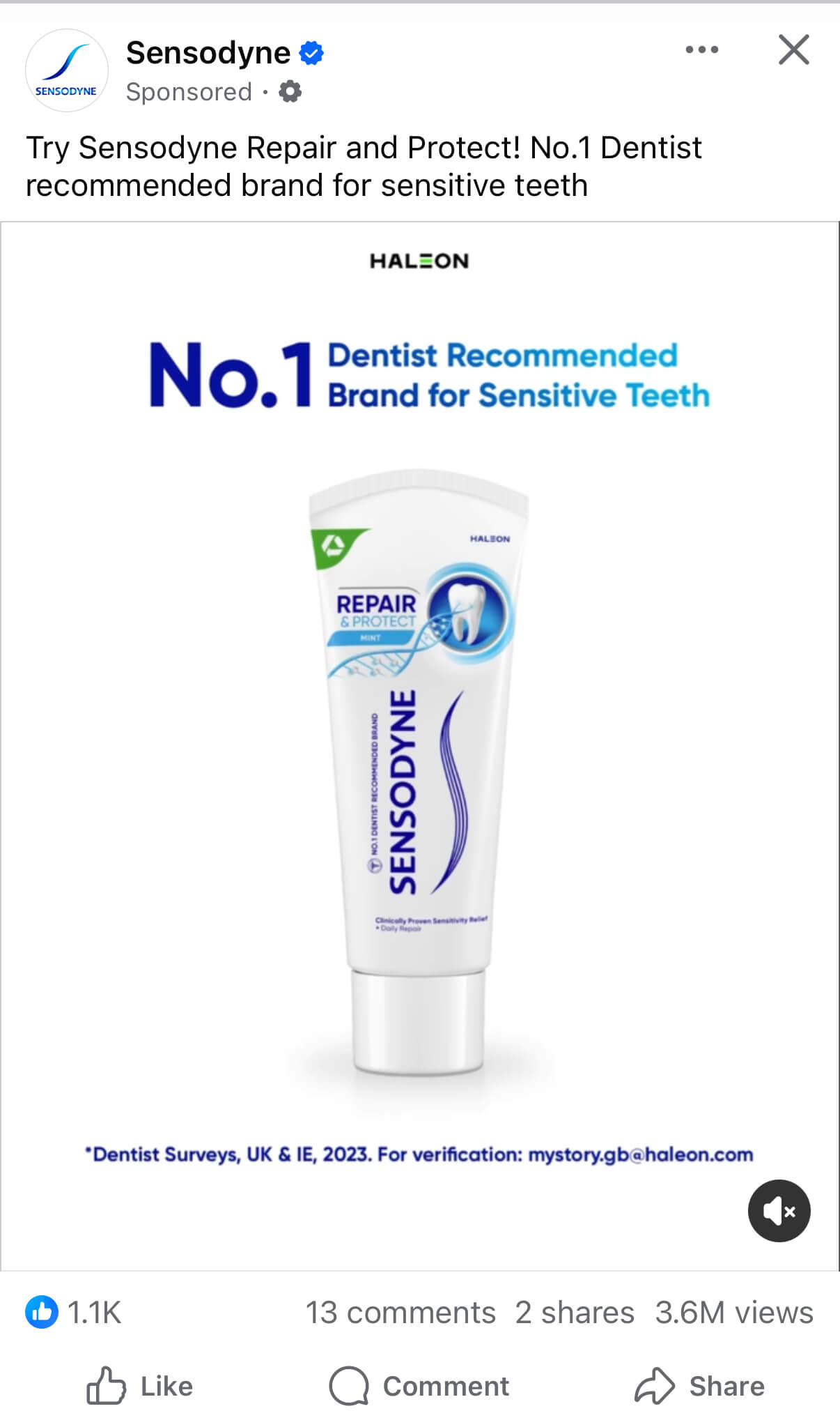 toothpaste facebook ad example